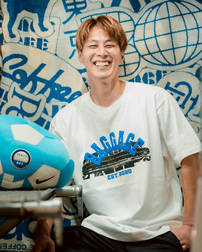 Stadium Tee Design by cognomen white/blue