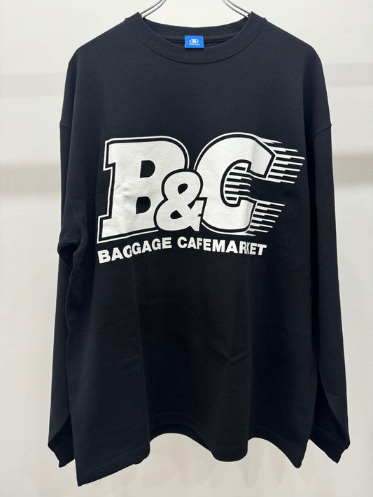 B&C OVERSIZE LONG SLEEVE TEE BLACK/WHITE