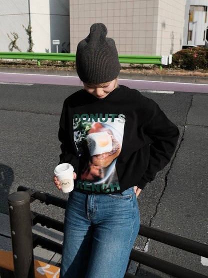 DONUT FRENCH TOAST Tシャツ BLACK