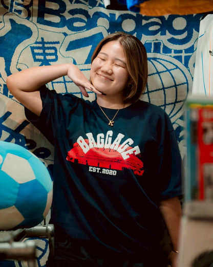 Stadium Tee Design by cognomen navy/red