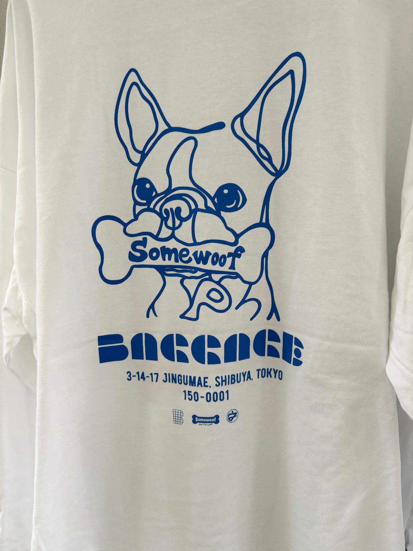 BAGGAGE×Somewoof LONG SLEEVE TEE WHITE