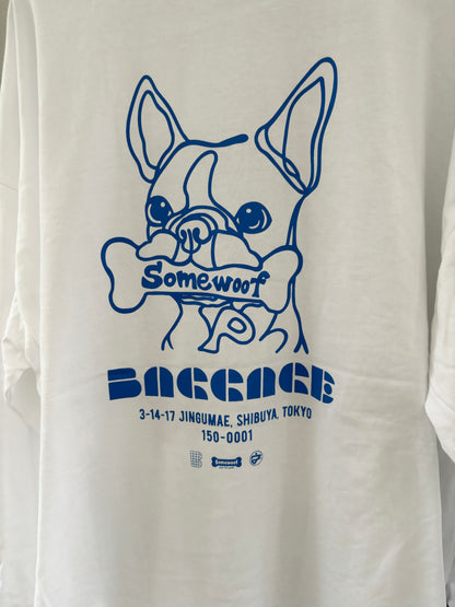 BAGGAGE×Somewoof LONG SLEEVE TEE WHITE