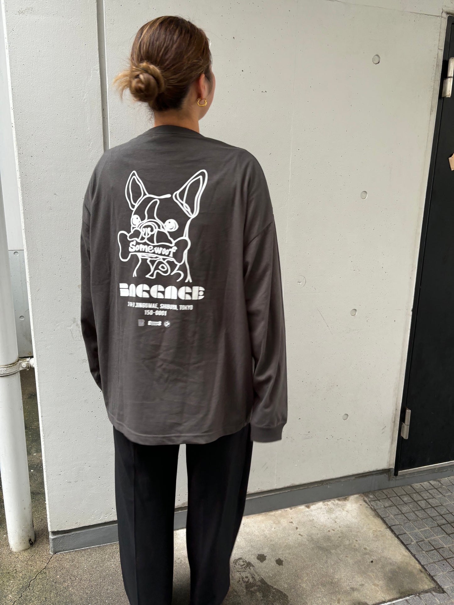 BAGGAGE×Somewoof LONG SLEEVE TEE SUMI