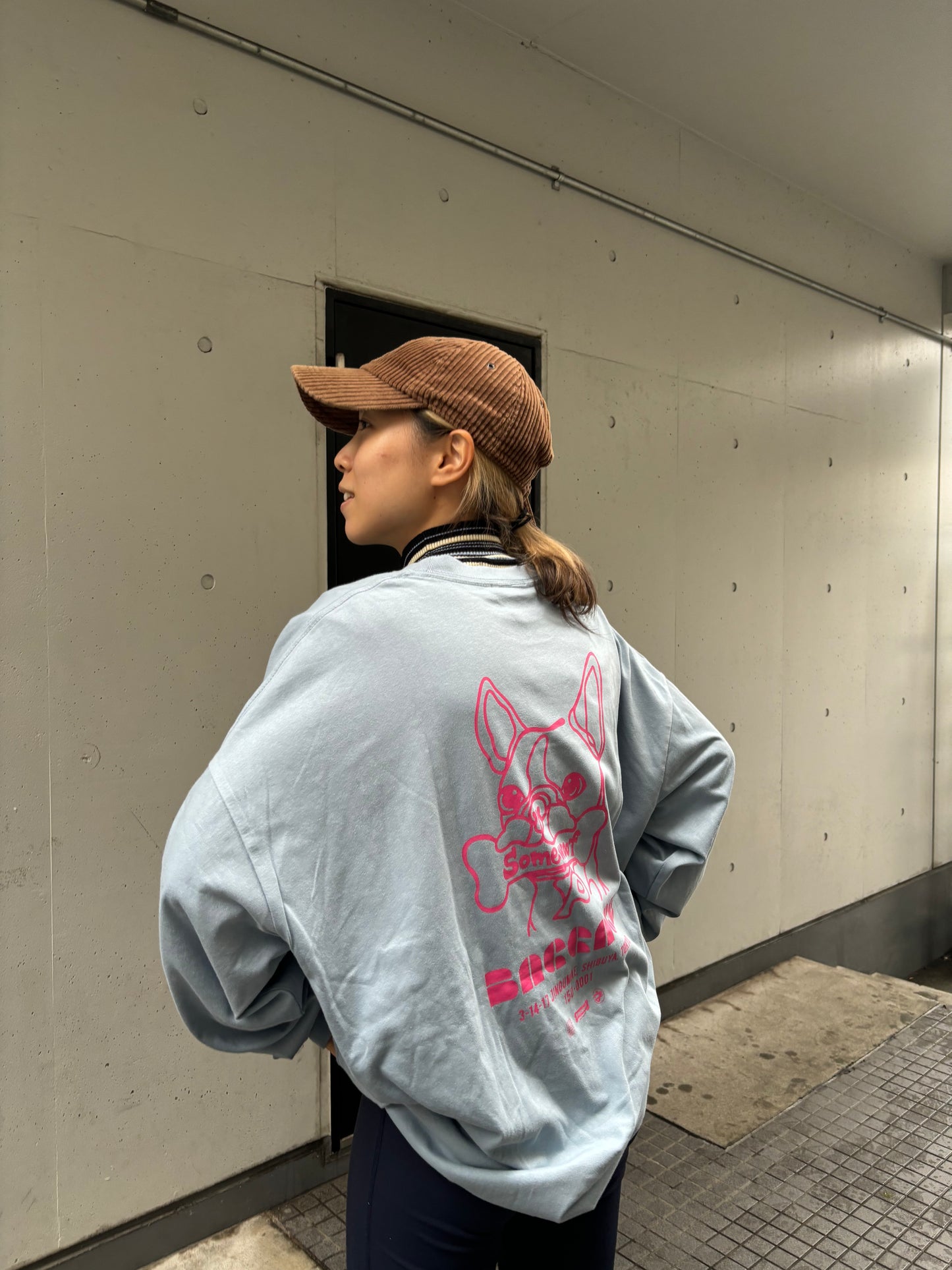 BAGGAGE×Somewoof LONG SLEEVE TEE ACID BLUE