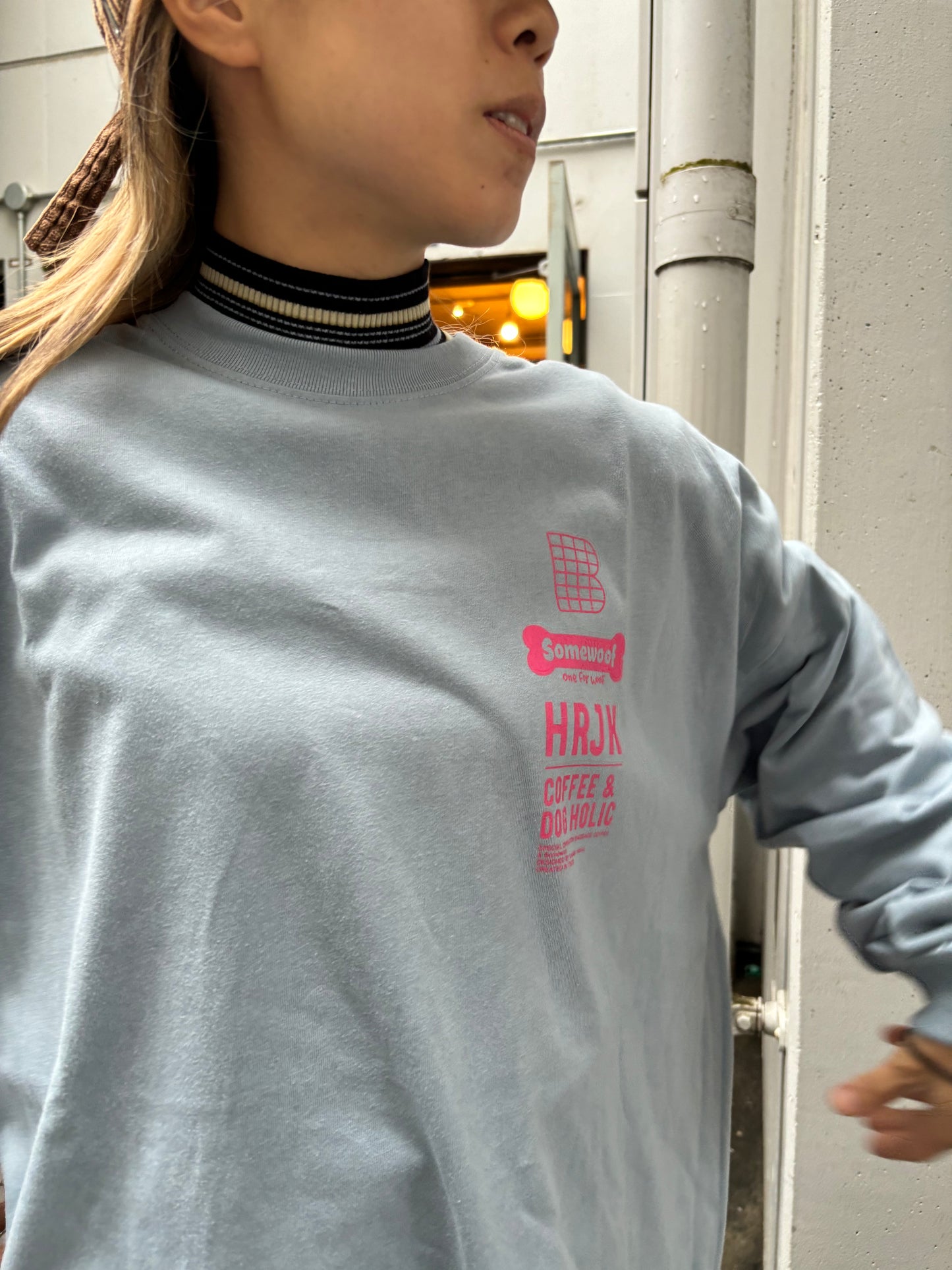 BAGGAGE×Somewoof LONG SLEEVE TEE ACID BLUE