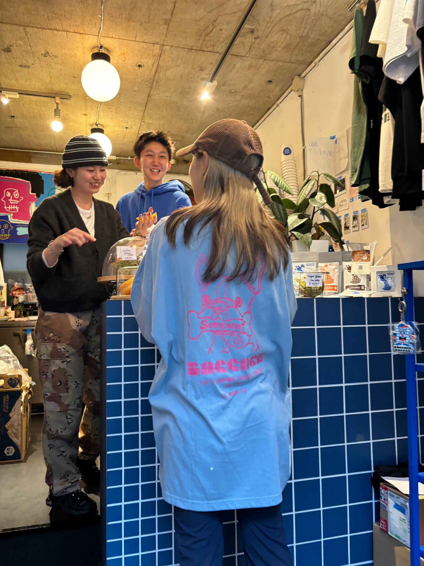 BAGGAGE×Somewoof LONG SLEEVE TEE ACID BLUE