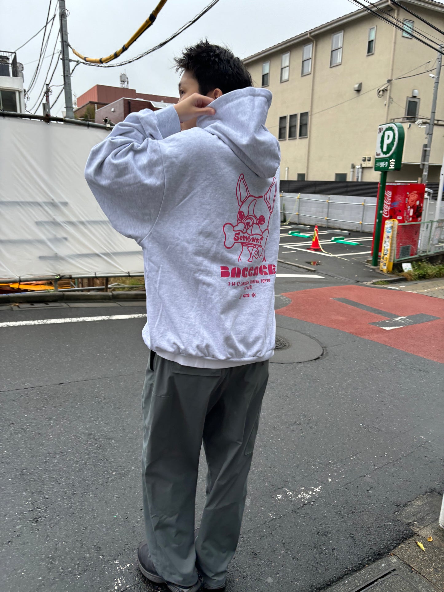 BAGGAGE×Somewoof HOODIE ASH GRAY