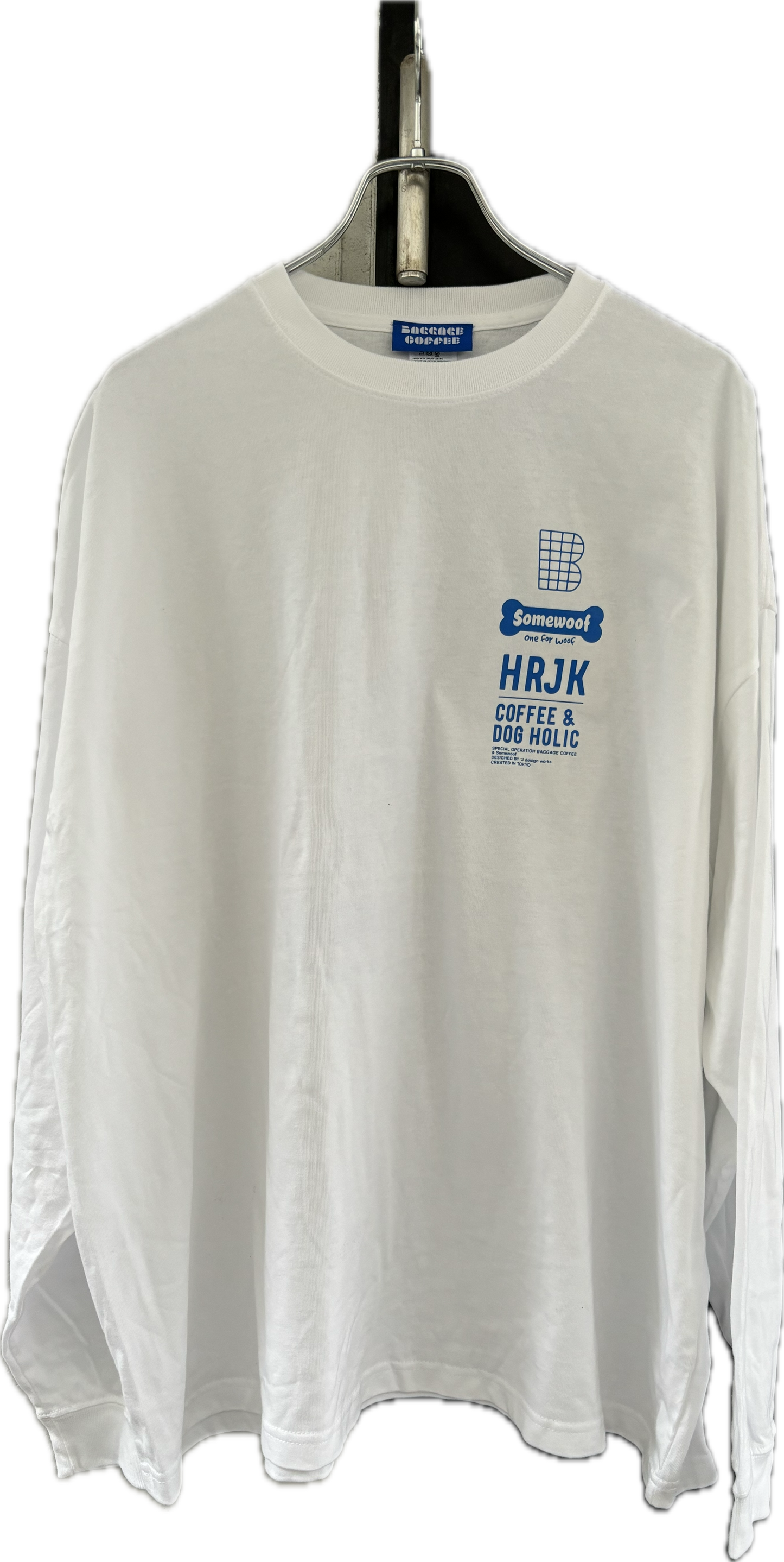 BAGGAGE×Somewoof LONG SLEEVE TEE WHITE