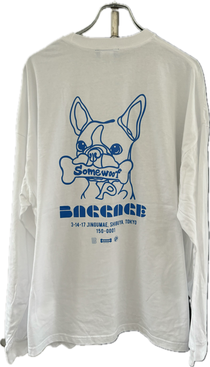 BAGGAGE×Somewoof LONG SLEEVE TEE WHITE