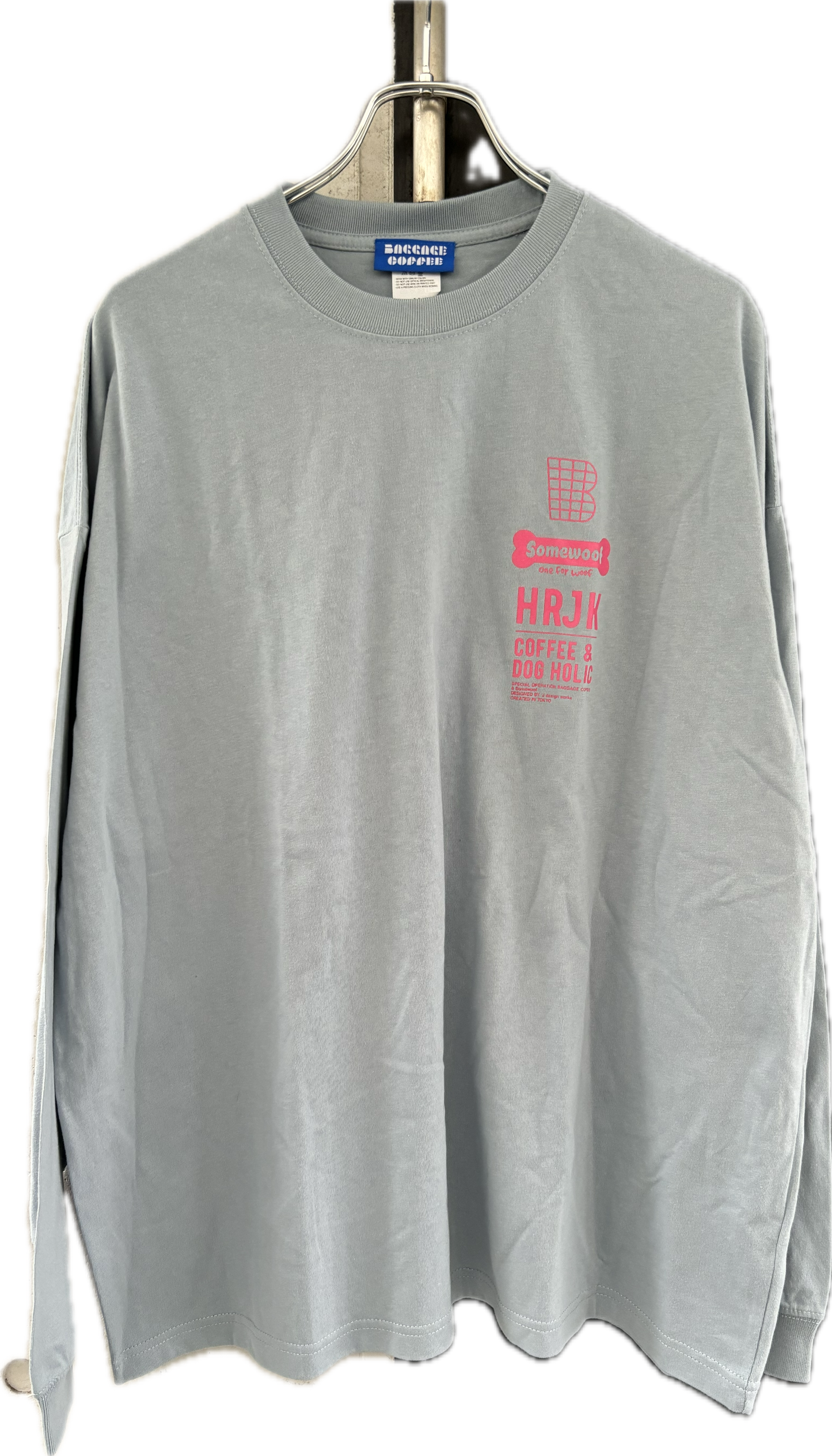 BAGGAGE×Somewoof LONG SLEEVE TEE ACID BLUE